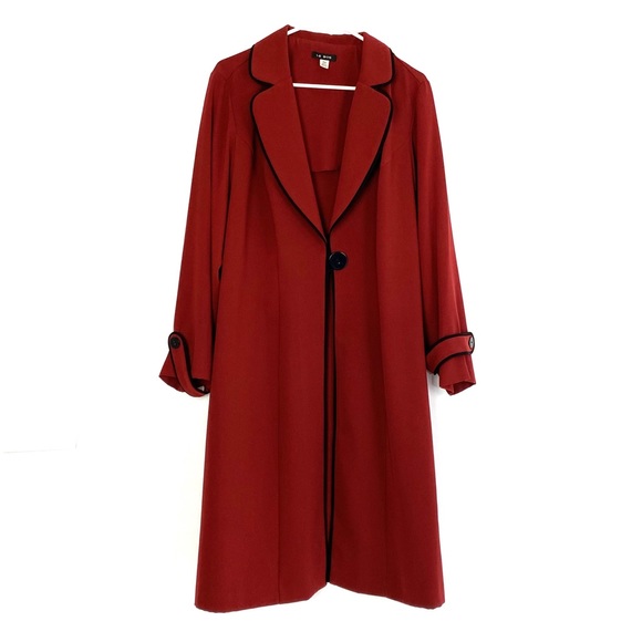 Le Bos Jackets & Blazers - Le Bos One Button Red & Black Light Weight Trench